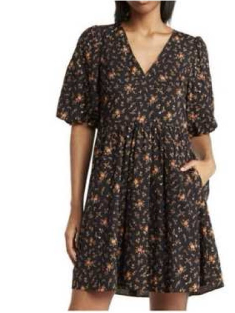 Madewell poplin bubble sleeve mini dress